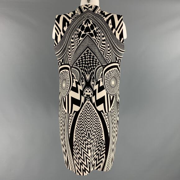 GIVENCHY SS10 Size M Black White Geometric Open Front Vest - Picture 4 of 6